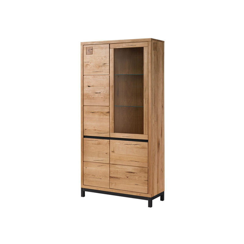 foto del prodotto vetrina in legno di quercia selvatica 103x40x205 quercia naturale oliato villanders 101