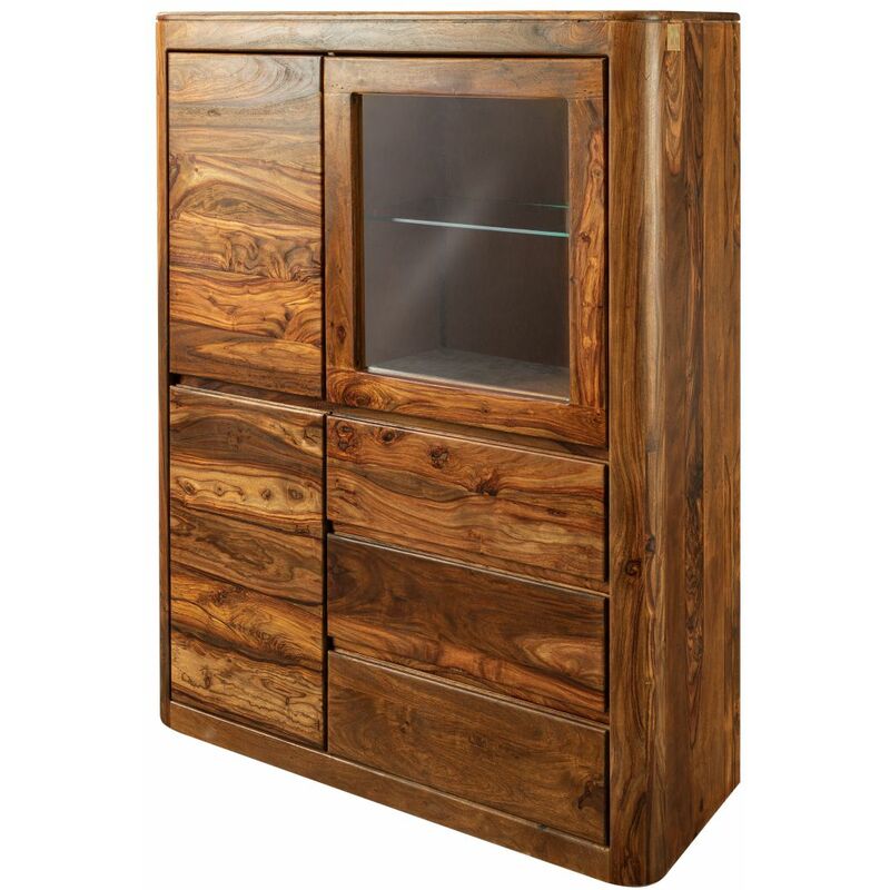foto del prodotto vetrina in legno di shesham acacia 109x40x145 noce cerato toronto 209
