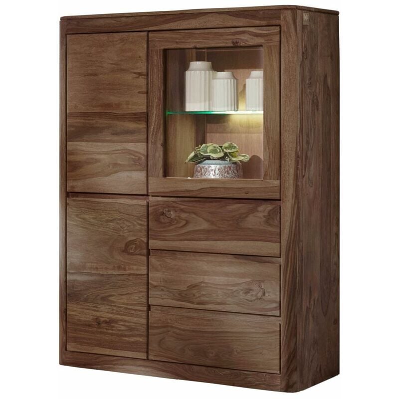 foto del prodotto vetrina in legno di shesham acacia 109x40x145 smoked cherry tinto toronto 109