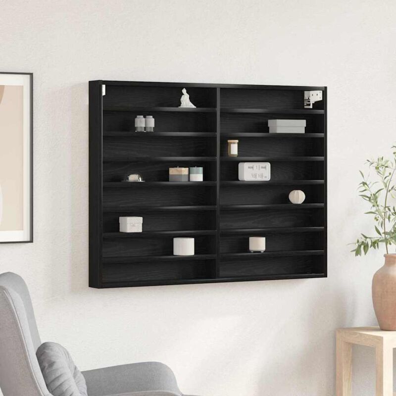 foto del prodotto vetrina nero rovere 100x8,5x75 cm legno ingegnerizzato vidaxl