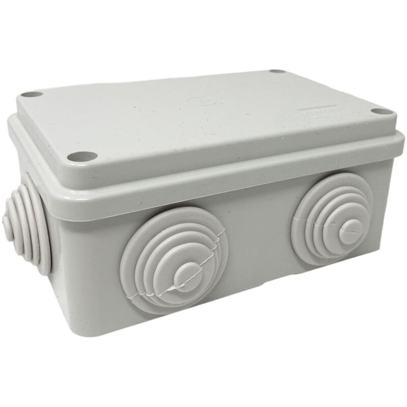 foto del prodotto vetrineinrete 2 scatola di derivazione rettangolare box con coperchio con viti 6 passacavi tenuta stagna ip55 120xx80x50 mm