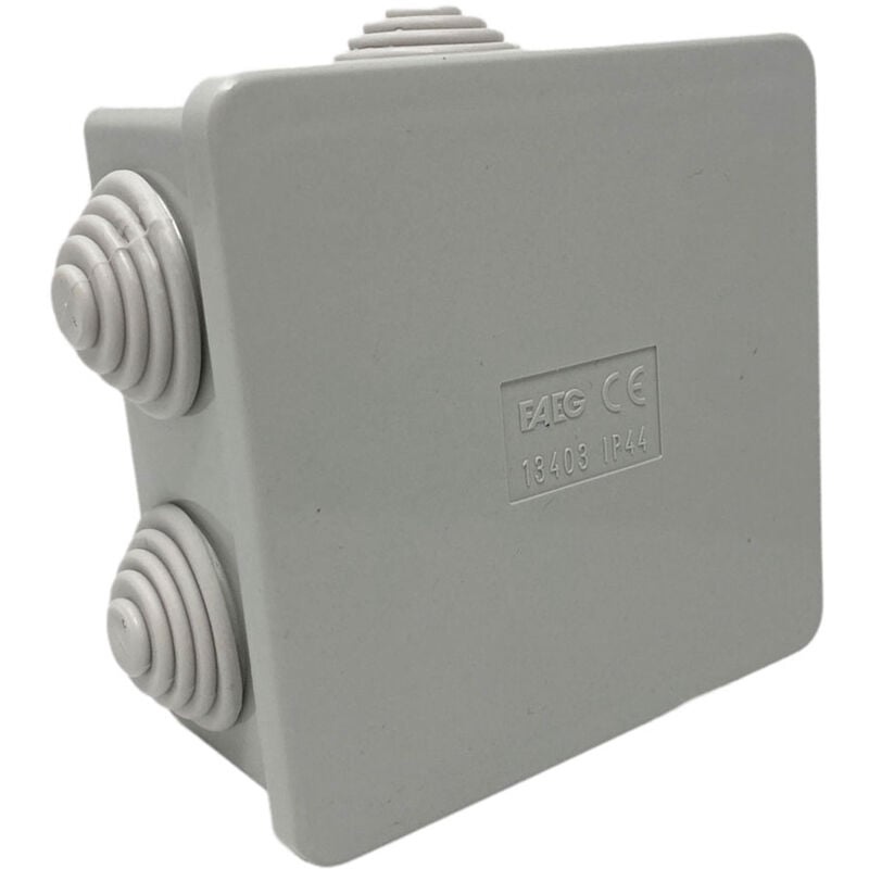foto del prodotto vetrineinrete 3 scatola di derivazione quadrata box con coperchio a pressione 6 passacavi tenuta stagna ip44 80xx80x40 mm
