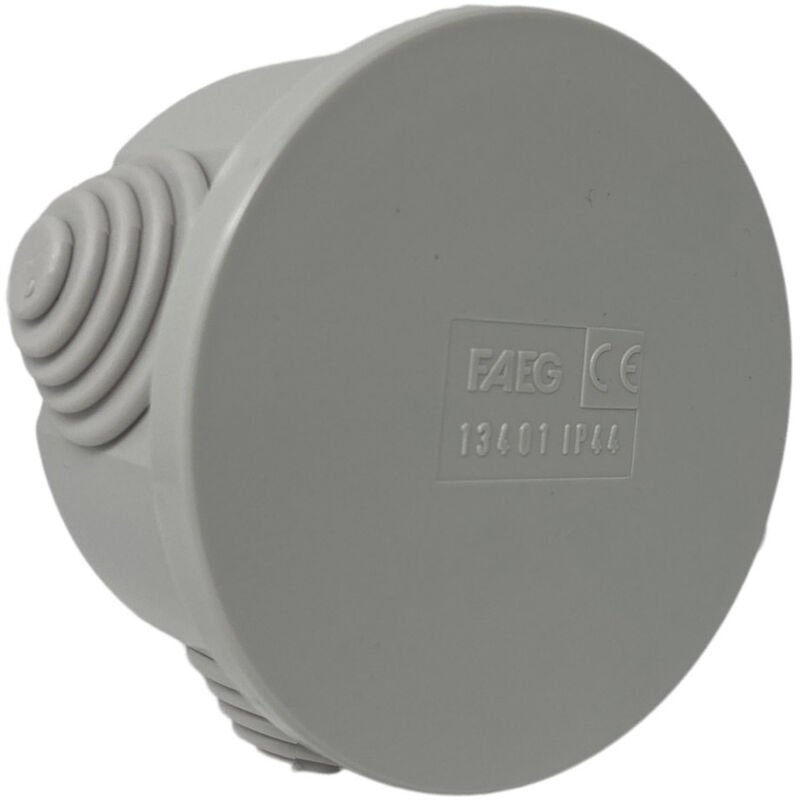 foto del prodotto vetrineinrete 3 scatola di derivazione tonda box con coperchio a pressione 4 passacavi tenuta stagna ip44 65x35 mm