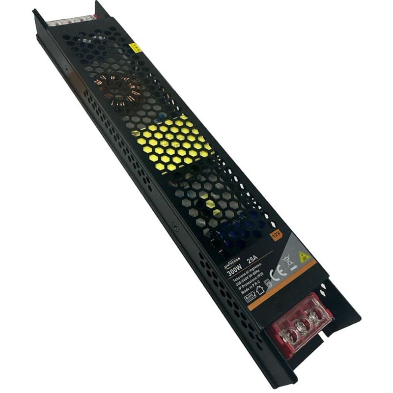 foto del prodotto vetrineinrete alimentatore slim stabilizzato 12v 300 watt switch trasformatore 25 mha per videosorveglianza e led