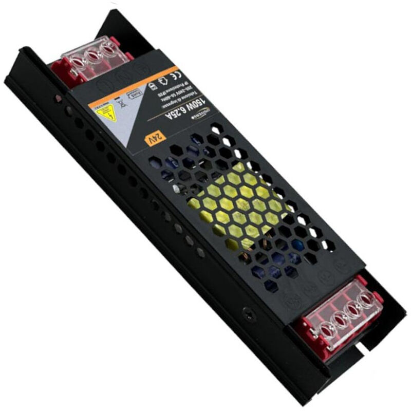 foto del prodotto vetrineinrete alimentatore slim stabilizzato 24v 150 watt switch trasformatore 6.25 mha per videosorveglianza e led