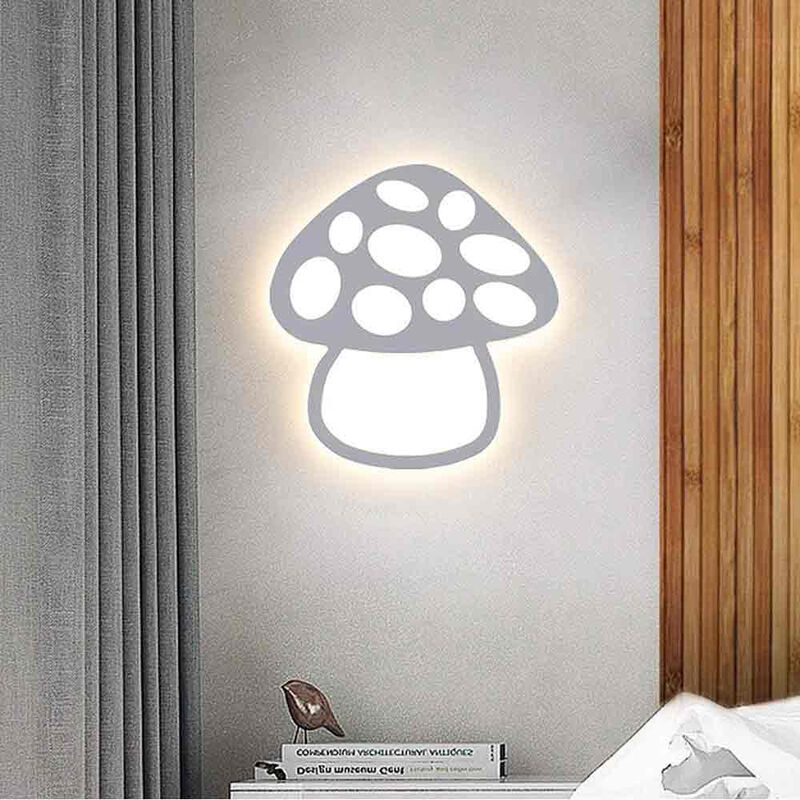 foto del prodotto vetrineinrete applique a led a forma di fungo lampada da parete decorativa 9 watt 3 colorazione di luce lumetto abat jou