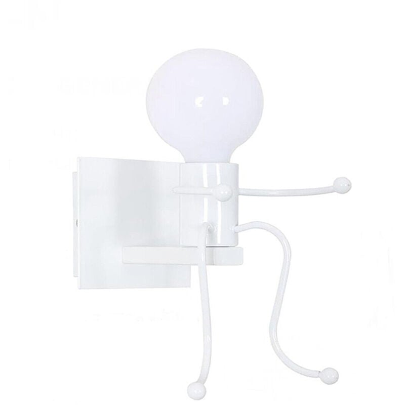 foto del prodotto vetrineinrete applique da parete decorativo a forma di omino lampada da muro in metallo attacco e27 arredo casa