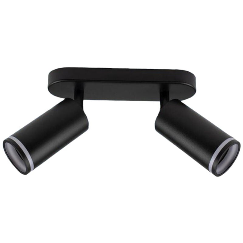 foto del prodotto vetrineinrete applique plafoniera orientabile da soffitto o parete 2 diffusori lampada attacco gu10 per bagno soggiorno bianco o nero