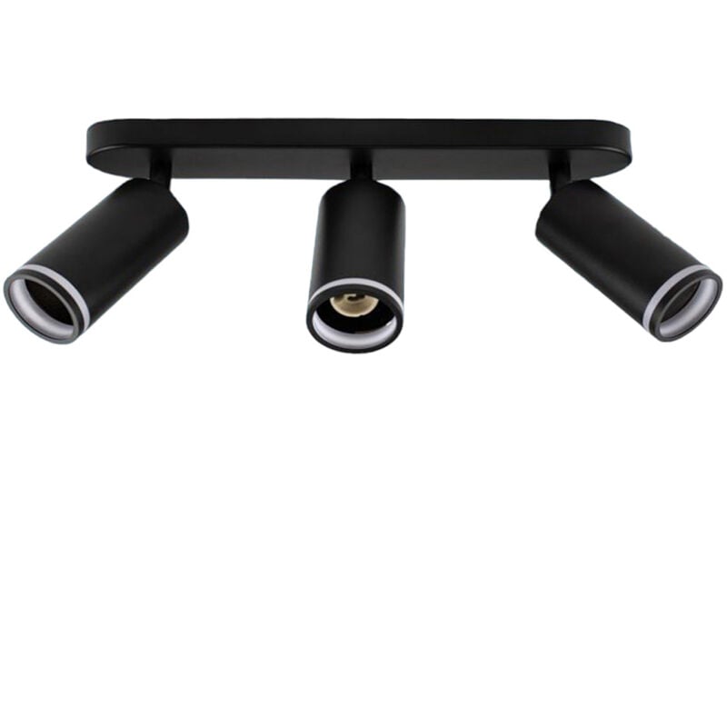foto del prodotto vetrineinrete applique plafoniera orientabile da soffitto o parete 3 diffusori lampada attacco gu10 per bagno soggiorno bianco o nero