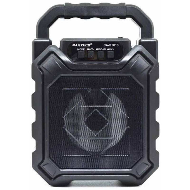 foto del prodotto vetrineinrete cassa speaker bluetooth ricaricabile 35 watt con luci ingresso aux porta usb slot scheda sd portatile radio fm
