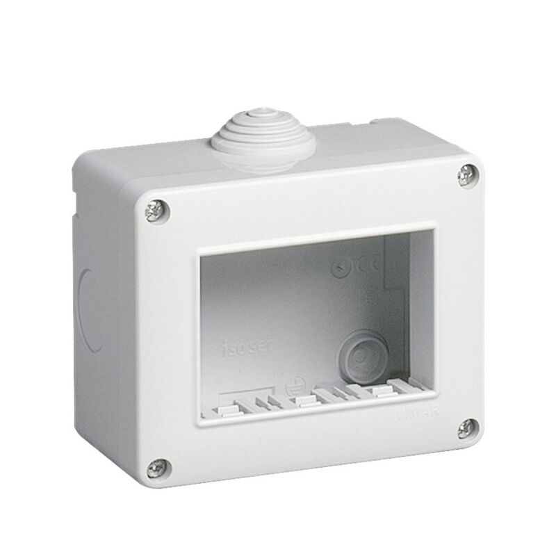 foto del prodotto vetrineinrete custodia idrobox per esterno a 3 posti compatibile con living light international air cassetta per interruttori ip40