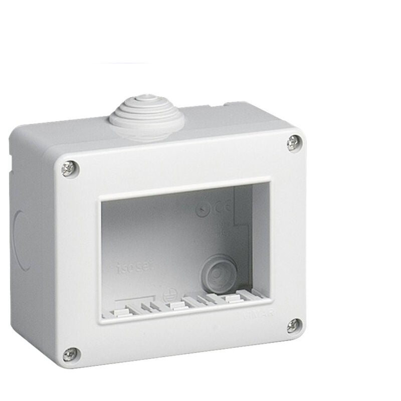 foto del prodotto vetrineinrete custodia idrobox per esterno a 3 posti compatibile con vimar plana cassetta per interruttori ip40
