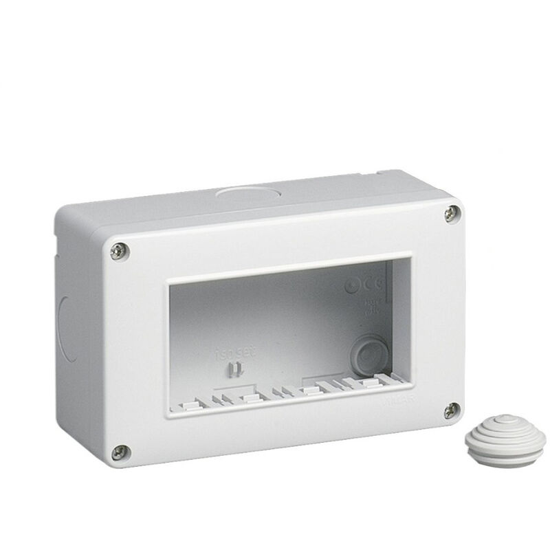 foto del prodotto vetrineinrete custodia idrobox per esterno a 4 posti compatibile con living light international air cassetta per interruttori ip40