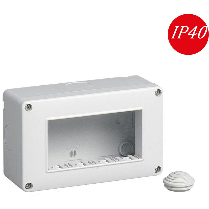 foto del prodotto vetrineinrete custodia idrobox per esterno a 4 posti compatibile con matix cassetta per interruttori ip40