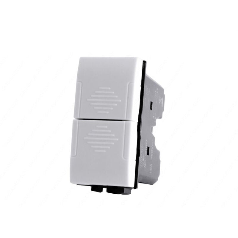 foto del prodotto vetrineinrete doppio pulsante compatibile con living light international air tasto interruttore saliscendi 1p 10a 220v bianco