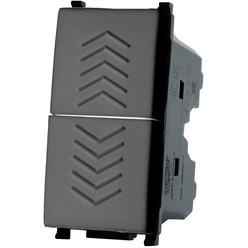 foto del prodotto vetrineinrete doppio pulsante compatibile con vimar plana tasto interruttore saliscendi 1p 10a 220v nero