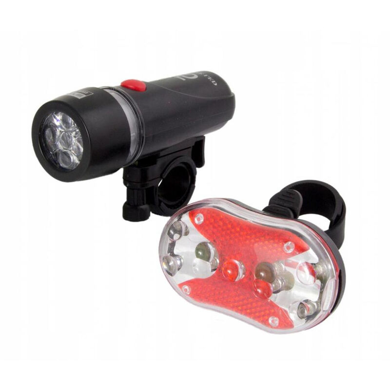 foto del prodotto vetrineinrete fari per bicicletta fanali anteriore e posteriore a 5 led luce faro per bici