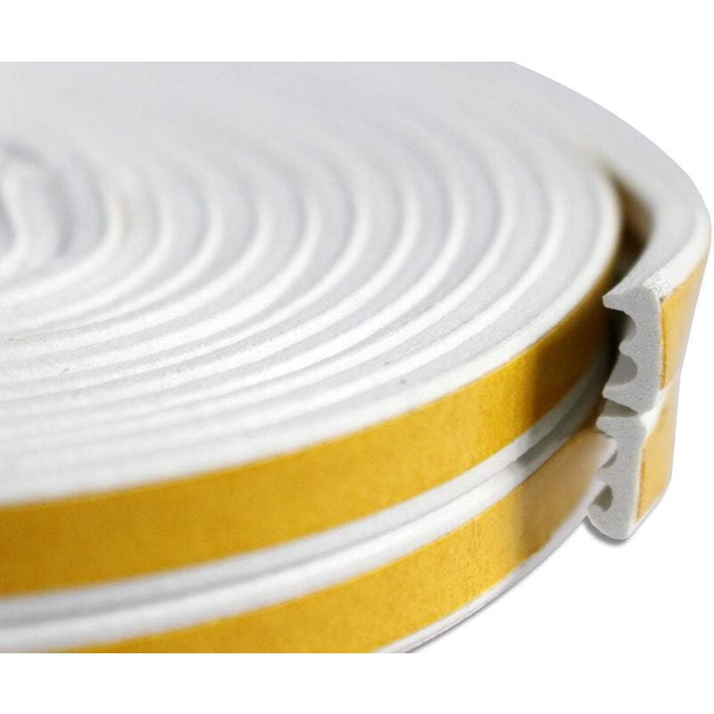 foto del prodotto vetrineinrete guarnizione sigillante adesiva in gomma 6 metri sottoporta per spifferi aria antivento strisce sigillatura parafreddo profilo e bianco