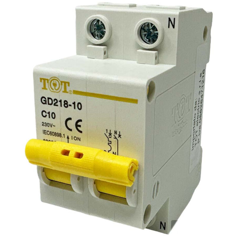 foto del prodotto vetrineinrete - interruttore automatico magnetotermico differenziale salvavita modulare per quadro elettrico 2p n 6ka 10 ampere