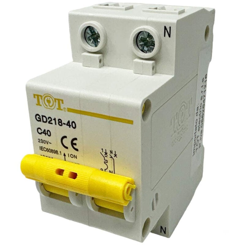 foto del prodotto vetrineinrete - interruttore automatico magnetotermico differenziale salvavita modulare per quadro elettrico 2p n 6ka 40 ampere
