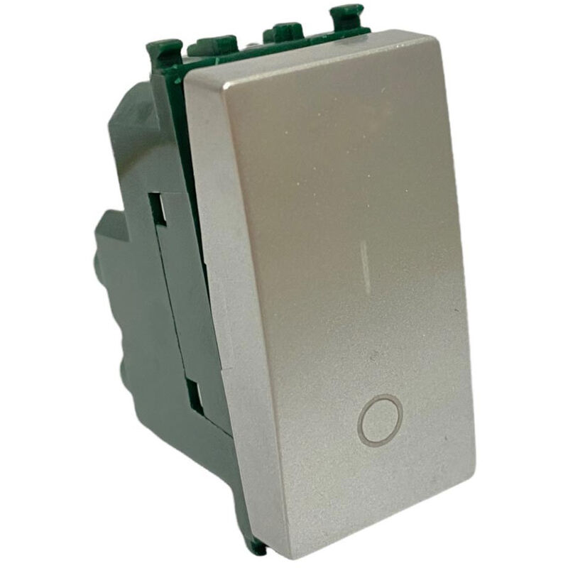 foto del prodotto vetrineinrete interruttore bipolare compatibile con vimar plana pulsante luce 16ax 250vac silver