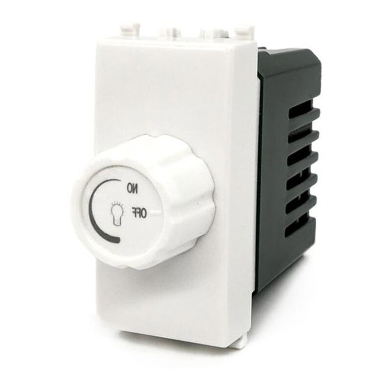 foto del prodotto vetrineinrete interruttore dimmer compatibile con vimar plana regolatore controller con manopola per luci illuminazione led 500 watt 230v bianco