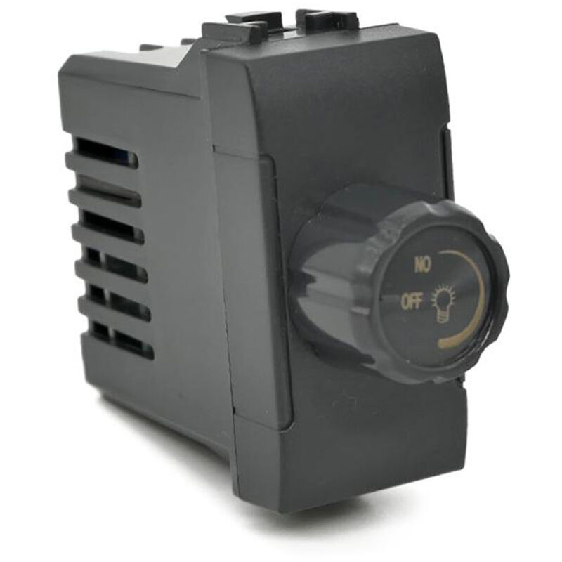 foto del prodotto vetrineinrete interruttore dimmer compatibile con vimar plana regolatore controller con manopola per luci illuminazione led 500 watt 230v nero