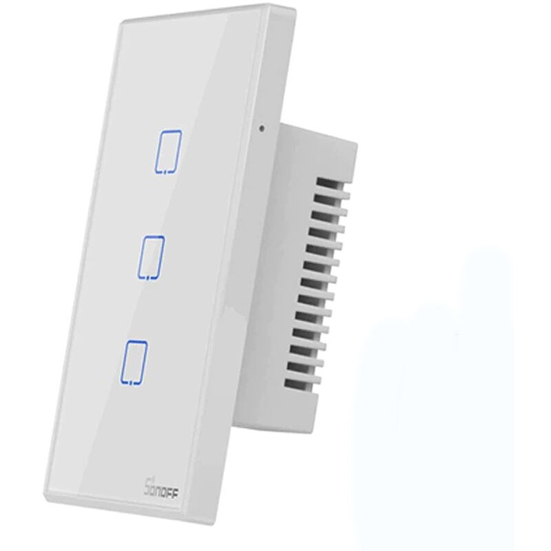 foto del prodotto vetrineinrete interruttore son off smart 3 canale controller da remoto wireless wifi placca touch domotica bianco
