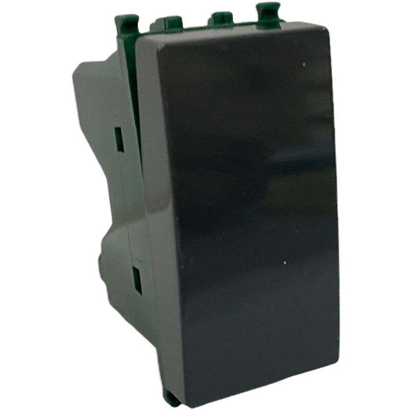 foto del prodotto vetrineinrete invertitore bipolare nero compatibile con vimar plana interruttore pulsante 2p 16ax 250vac