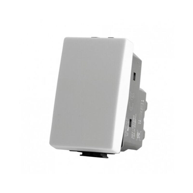 foto del prodotto vetrineinrete invertitore unipolare compatibile con matix interruttore pulsante 1p 16a 250v bianco