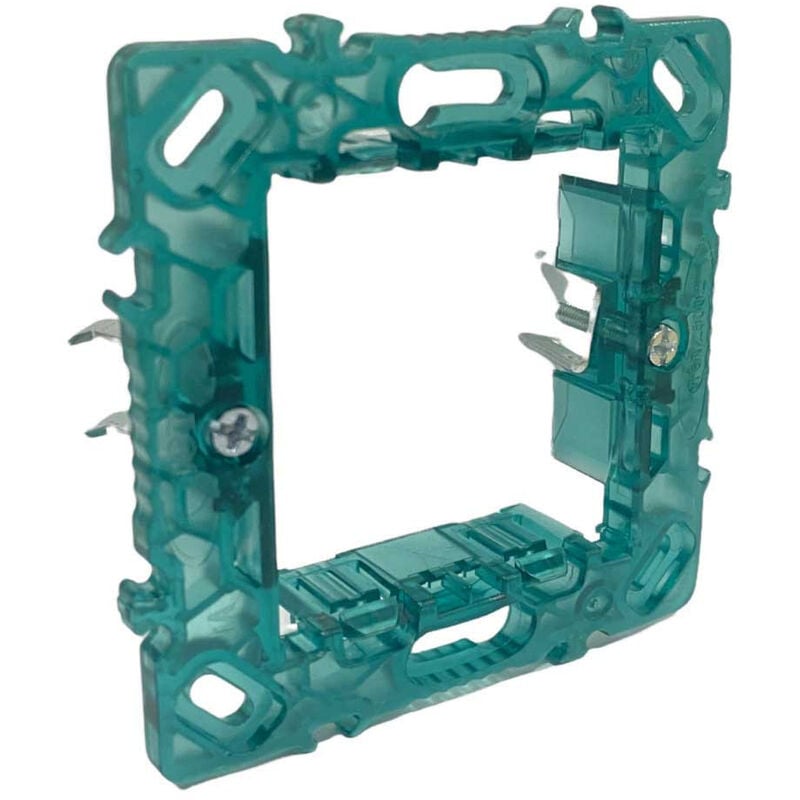 foto del prodotto vetrineinrete kit 5 supporti modulo verde per placche 2 posti compatibile con vimar plana cassetta 502 scatola per placchette interruttori