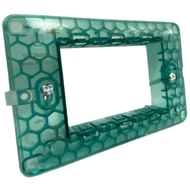 foto del prodotto vetrineinrete kit 5 supporti modulo verde per placche 3 posti compatibile con vimar plana cassetta 503 scatola per placchette interruttori