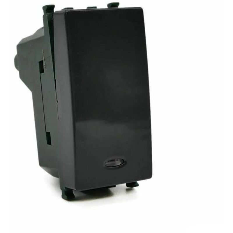 immagine 0 del prodotto vetrineinrete kit di 3 interruttore unipolare illuminabile con spia luminosa compatibile con vimar plana pulsante luce 16ax 250vac nero