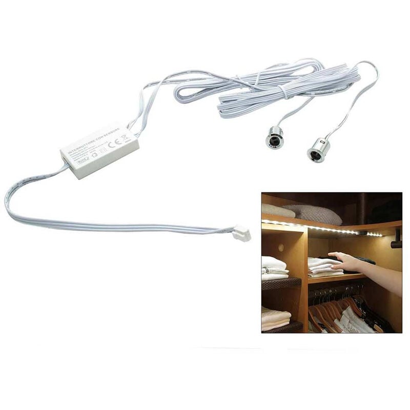 foto del prodotto vetrineinrete kit doppio sensore interruttore per luci strip led per mobili armadi sensori di accensione 12 24v