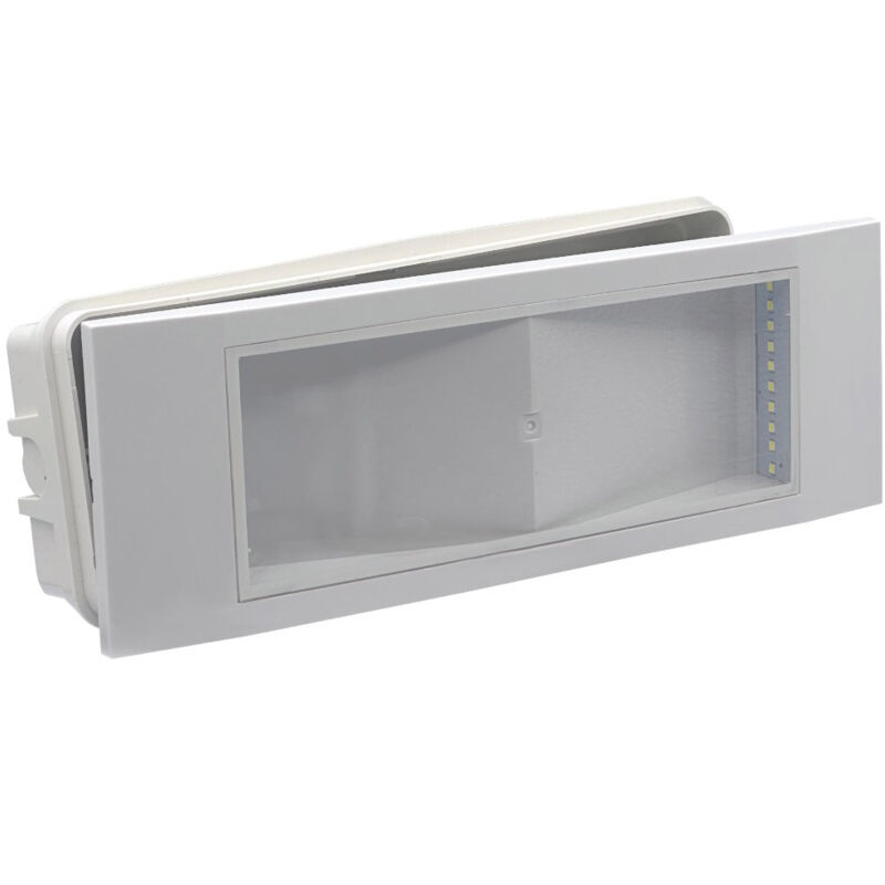 foto del prodotto vetrineinrete lampada a led da incasso di emergenza anti black out 5 watt 20 led luce fredda 6500k con 4 pittogrammi
