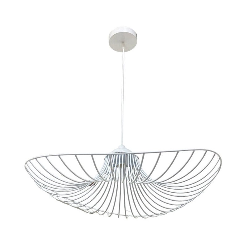 foto del prodotto vetrineinrete lampadario a cappello con paralume in metallo e27 lampada decorativa contemporanea bianco