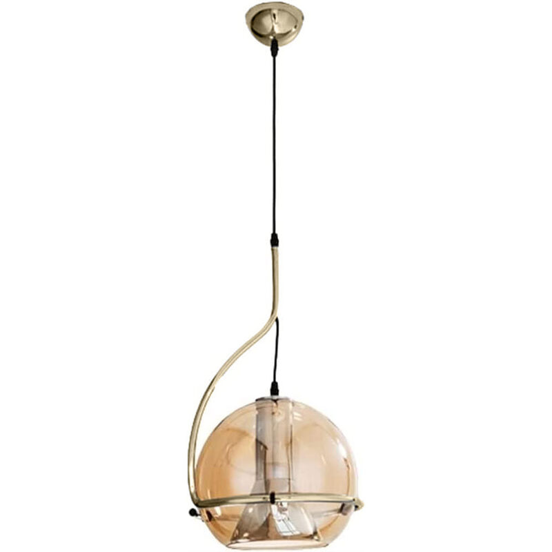 foto del prodotto vetrineinrete lampadario a sospensione decorativo in vetro lampada pendente per illuminazione da tavolo snack e27 oro