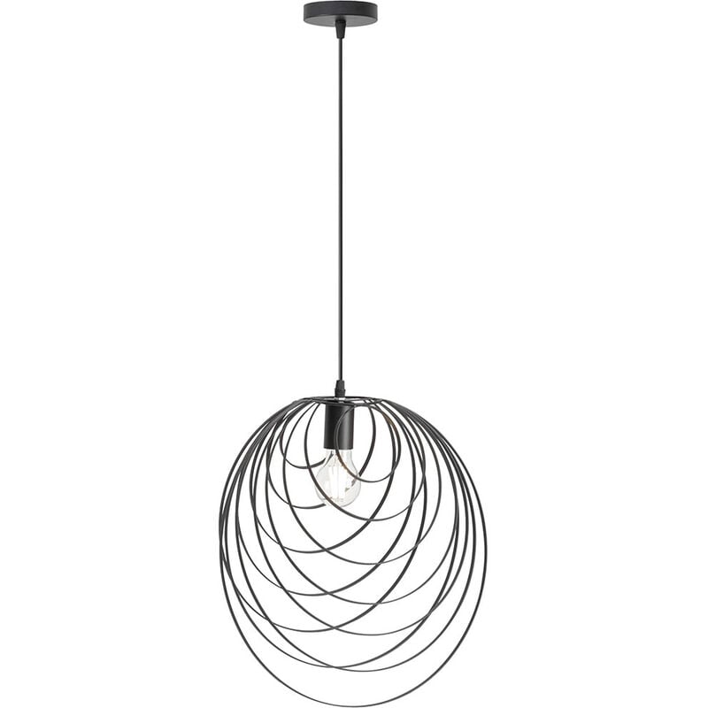 foto del prodotto vetrineinrete lampadario a sospensione in metallo nero attacco e27 lampada geometrica da soffitto decorativa