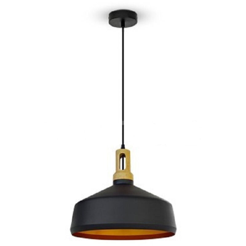 foto del prodotto vetrineinrete lampadario a sospensione stile industriale in metallo pendente a coppa attacco e27 luce tavolo cucina di colore nero o bianco