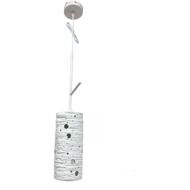 foto del prodotto vetrineinrete lampadario in ceramica traforata lampada pendente e27 da tavolo punto luce illuminazione per interni
