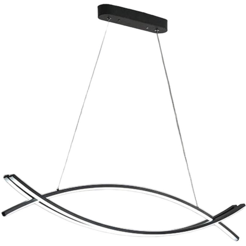 foto del prodotto vetrineinrete lampadario led a sospensione 42 watt lampada moderna nera a luce calda 3000k