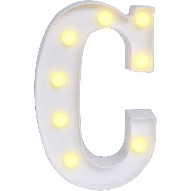 foto del prodotto vetrineinrete lettere luminose a led alfabeto c luminoso per decorazione casa compleanni nozze festa bar eventi luce calda