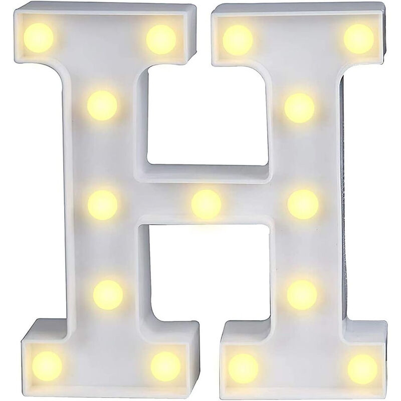 foto del prodotto vetrineinrete lettere luminose a led alfabeto h luminoso per decorazione casa compleanni nozze festa bar eventi luce calda