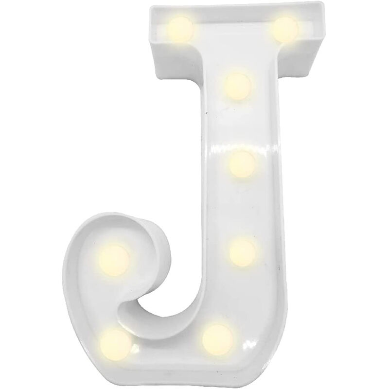 foto del prodotto vetrineinrete lettere luminose a led alfabeto j luminoso per decorazione casa compleanni nozze festa bar eventi luce calda