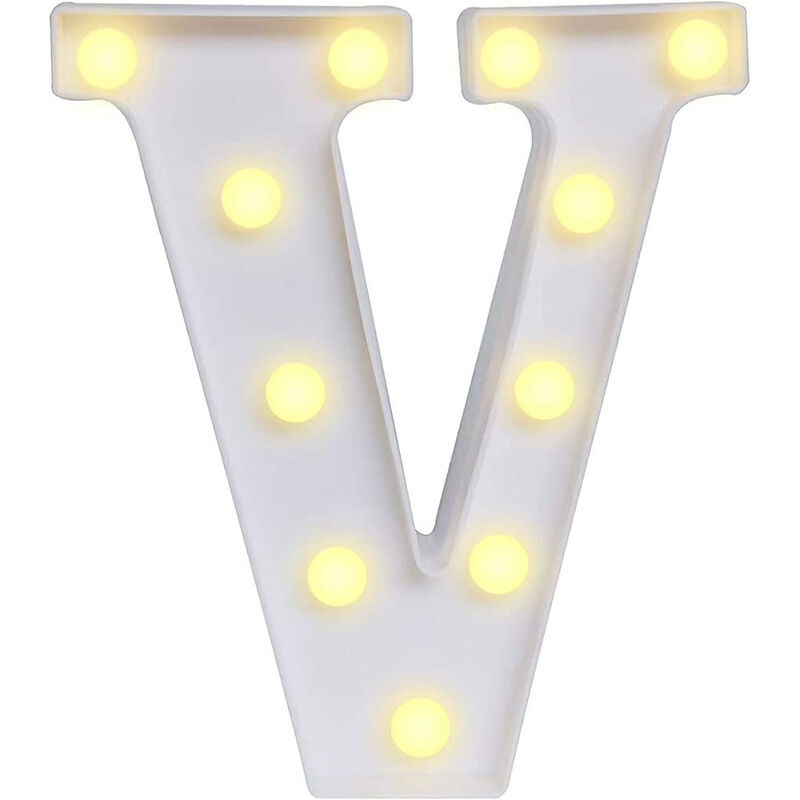 foto del prodotto vetrineinrete lettere luminose a led alfabeto v luminoso per decorazione casa compleanni nozze festa bar eventi luce calda