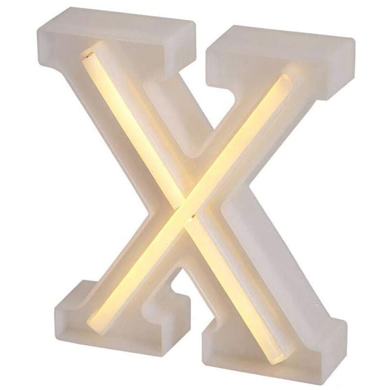 foto del prodotto vetrineinrete lettere luminose neon a led luci alfabeto x luminoso per decorazione casa compleanni nozze festa bar eventi luce calda