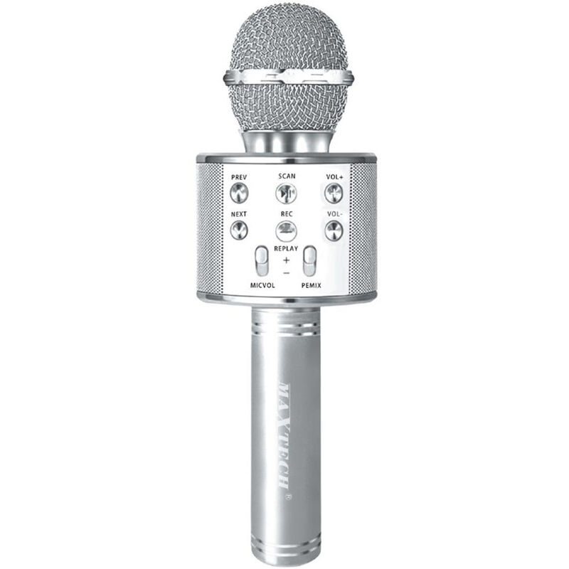 foto del prodotto vetrineinrete microfono bluetooth karaoke con cassa speaker integrata altoparlante senza fili funzione rec tf card usb ricaricabile