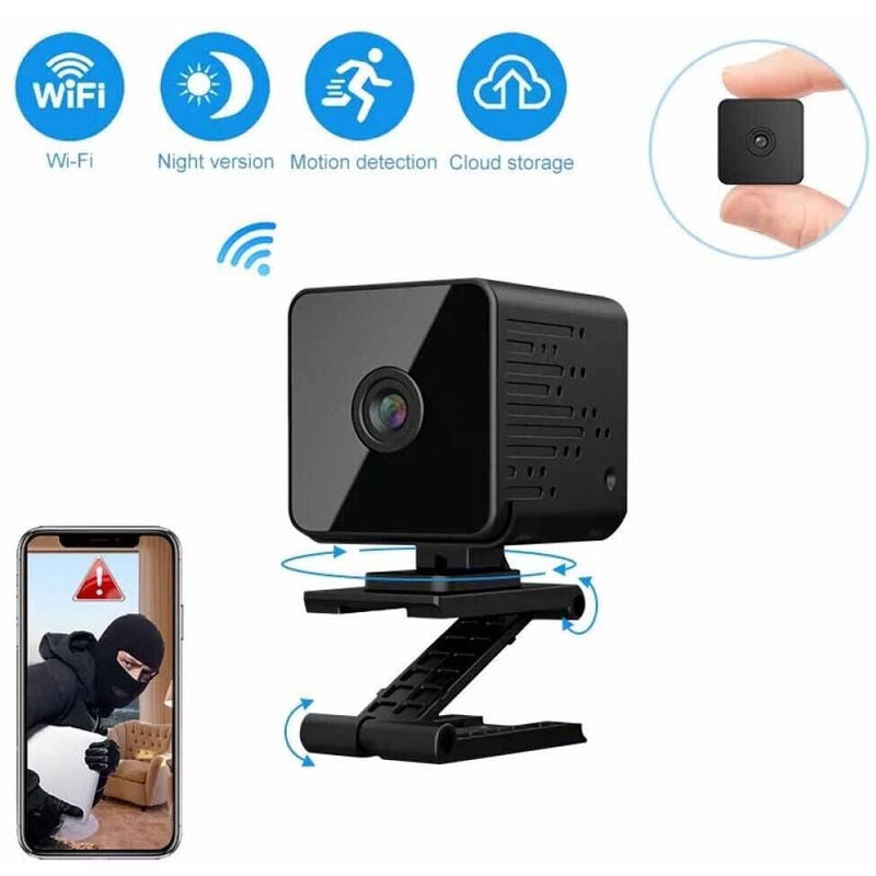 foto del prodotto vetrineinrete mini telecamera ip wifi 2.4ghz hd microcamera wireless ricaricabile spia videosorveglianza visione notturna controllo da app
