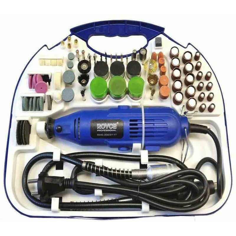 foto del prodotto vetrineinrete mini trapano 300 watt elettrico con 211 accessori per levigare forare tagliare in valigetta fai da te