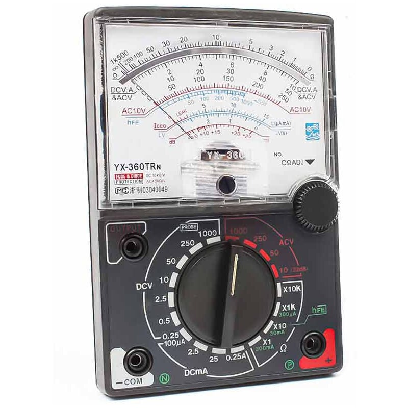foto del prodotto vetrineinrete multimetro analogico mini tester portatile con puntali misuratore di tensione rilevatore di corrente elettrica resistenza diodo